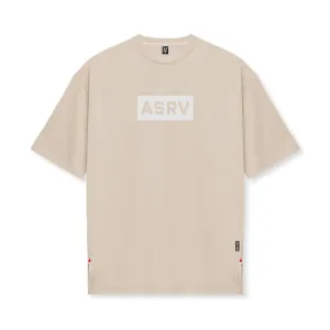 0822. AeroSilver® Oversized Tee - Beige "Box Logo"