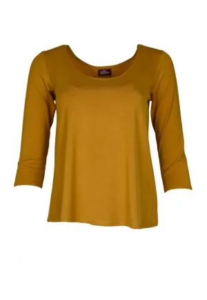 3/4 Sleeve Cora Top | Goldenrod, Mauve, Black Floral