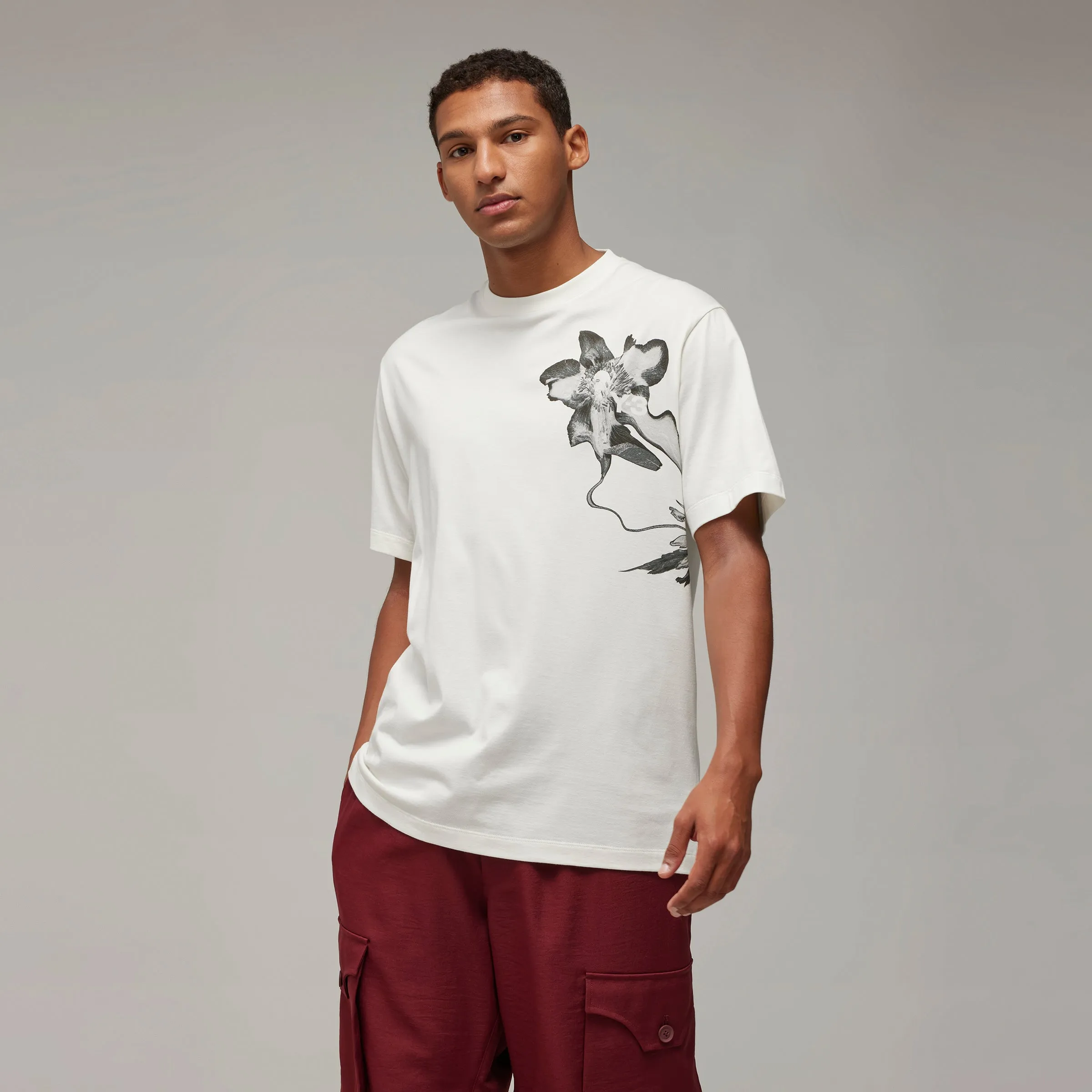 ADIDAS Y-3 Graphic Short Sleeve Tee Off White