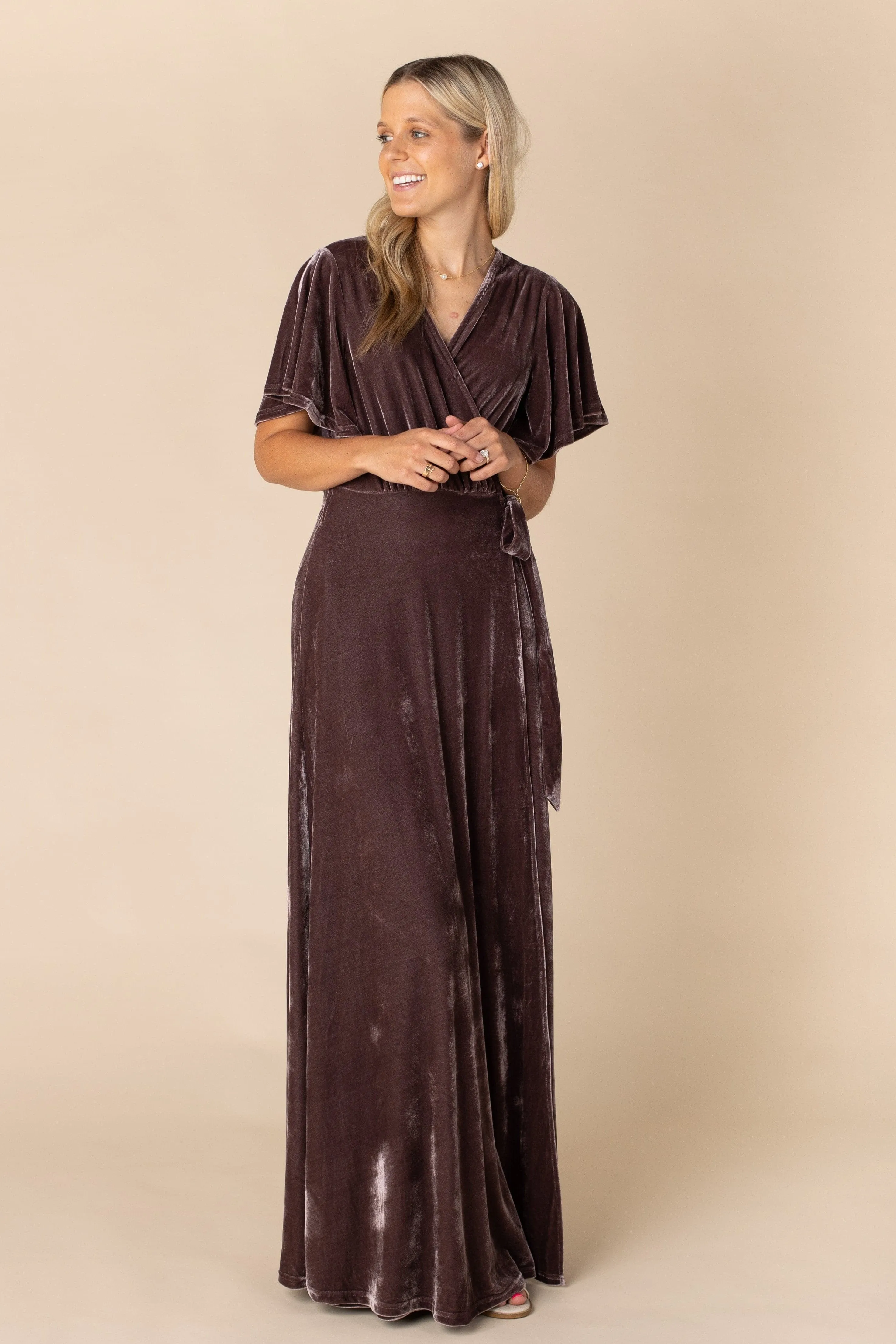 Arbor Velvet Wrap Maxi - Lt Purple