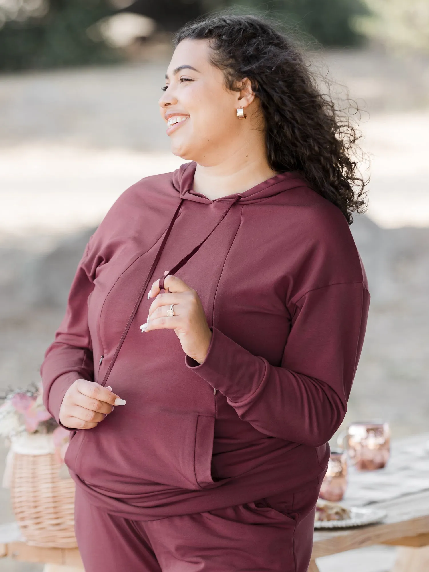 Bamboo Nursing Hoodie | Fig