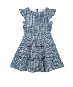 By Debra Girls Navy Plaid 3 Tier Dress