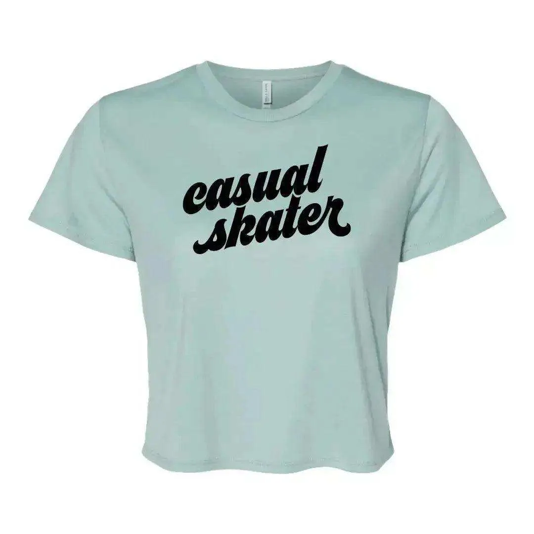 Casual Skater Flowy Crop Tee