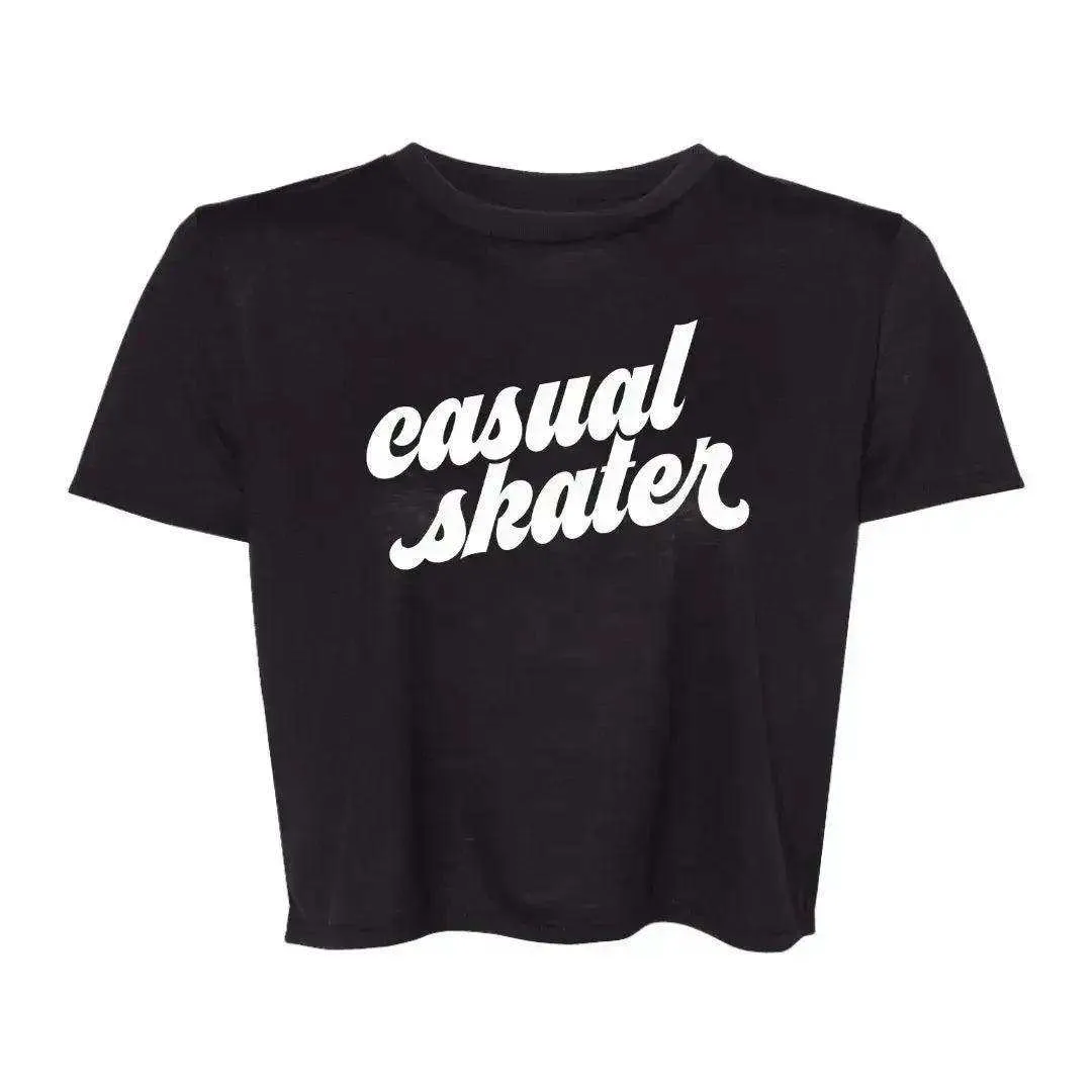 Casual Skater Flowy Crop Tee