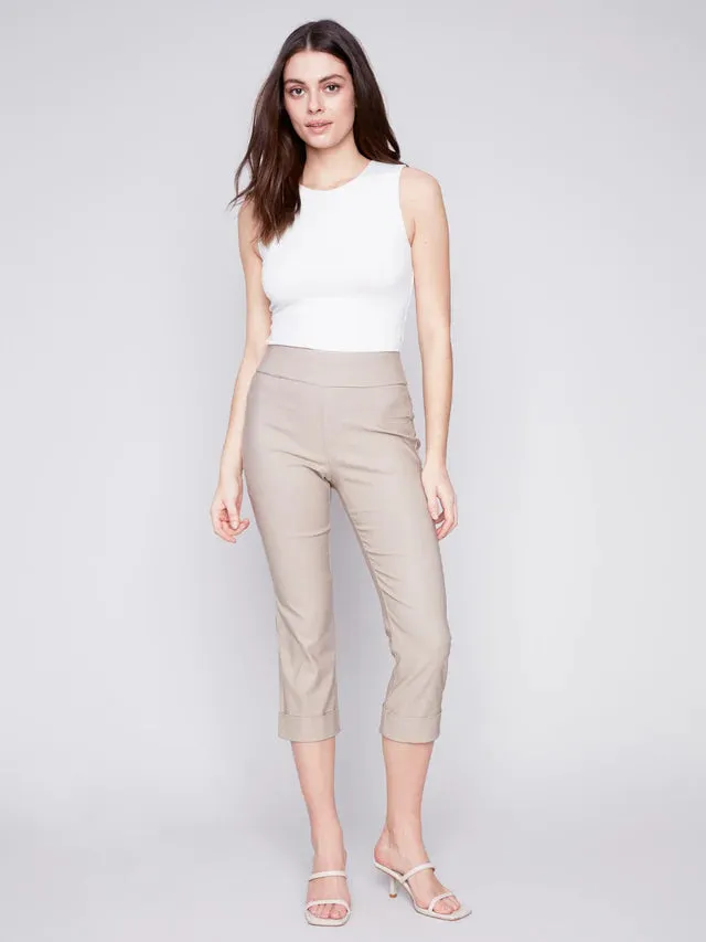 CROP PANT WITH CUFF DETAIL