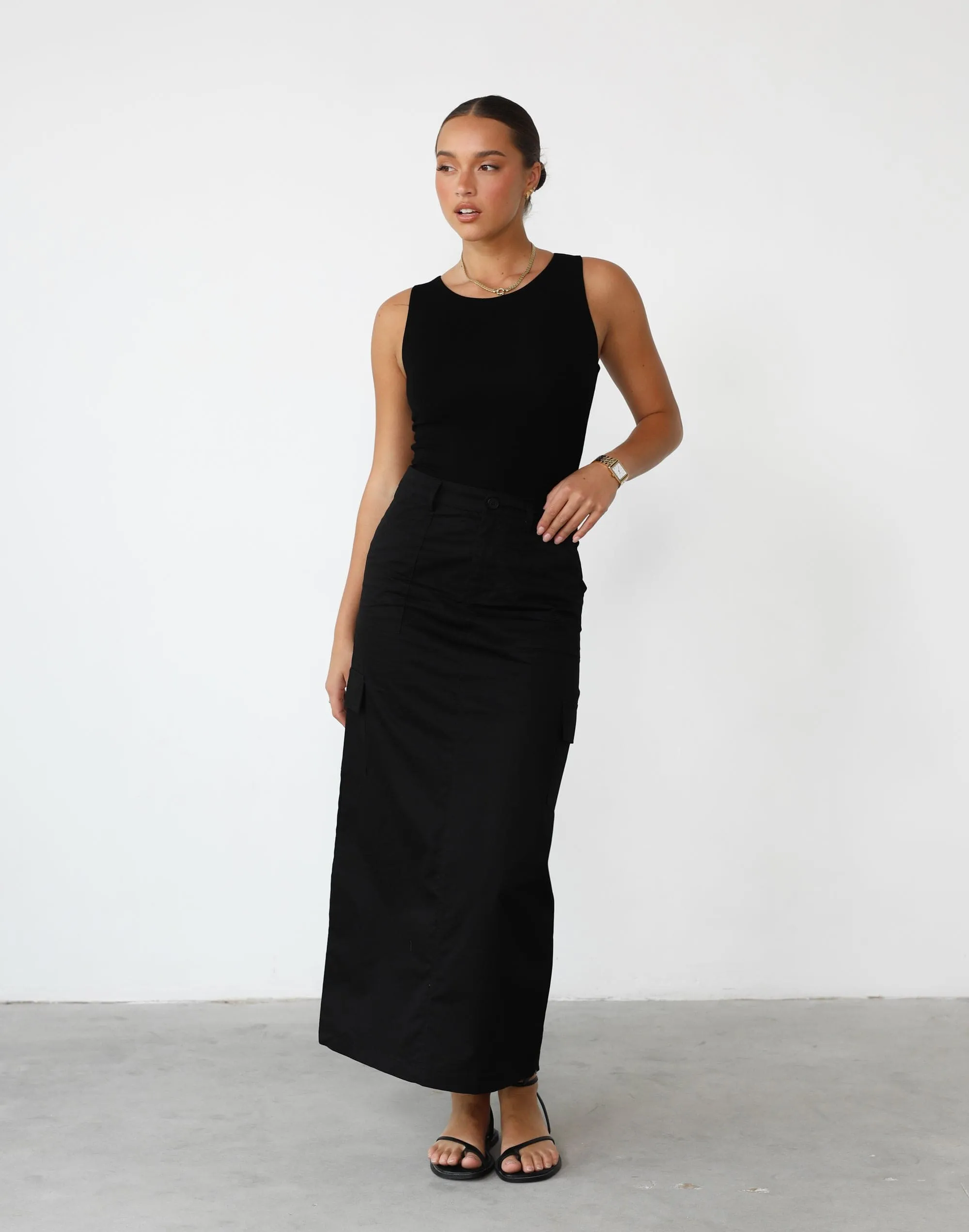 Deena Maxi Skirt (Black)