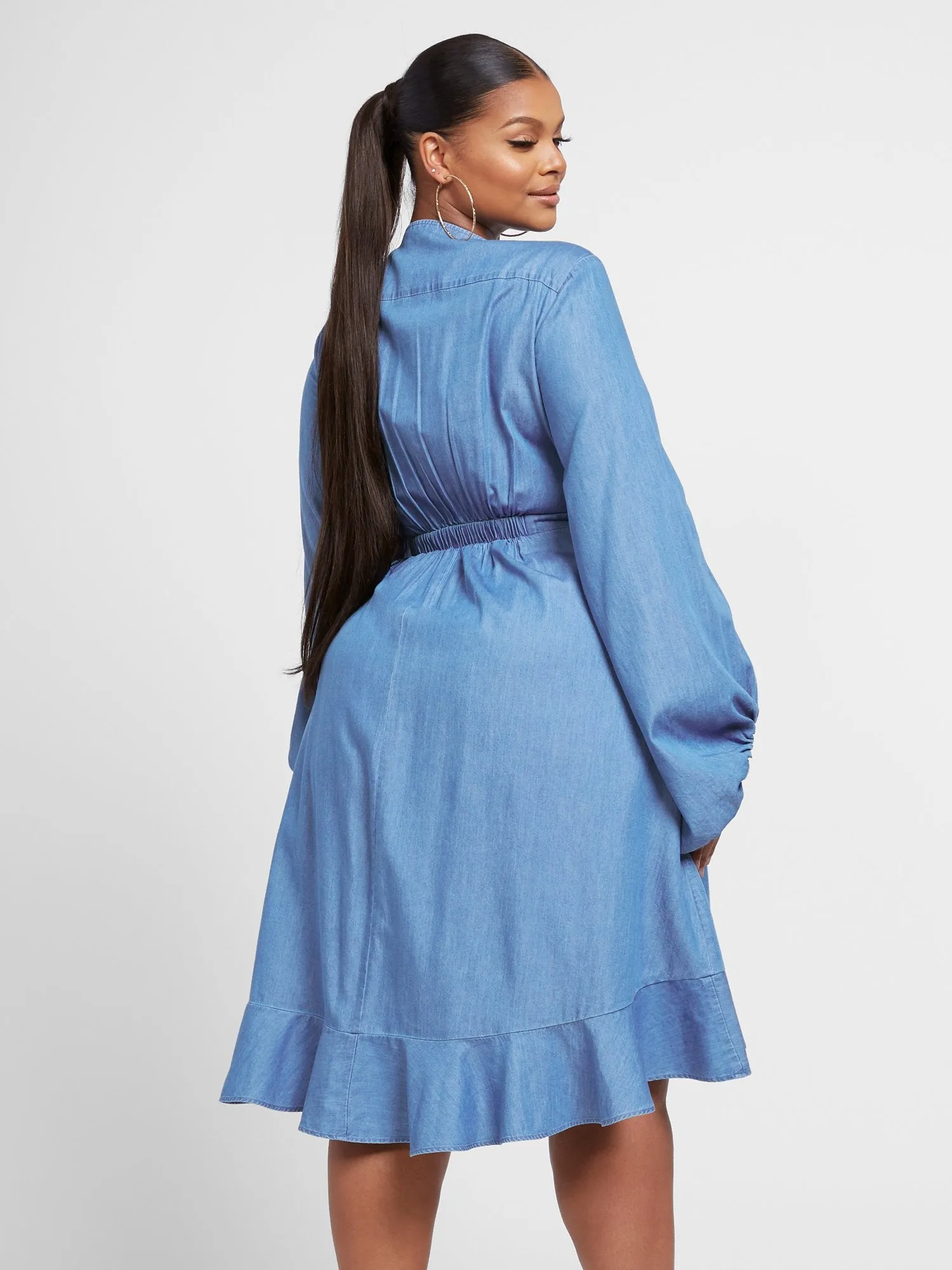 Delia Denim Wrap Dress