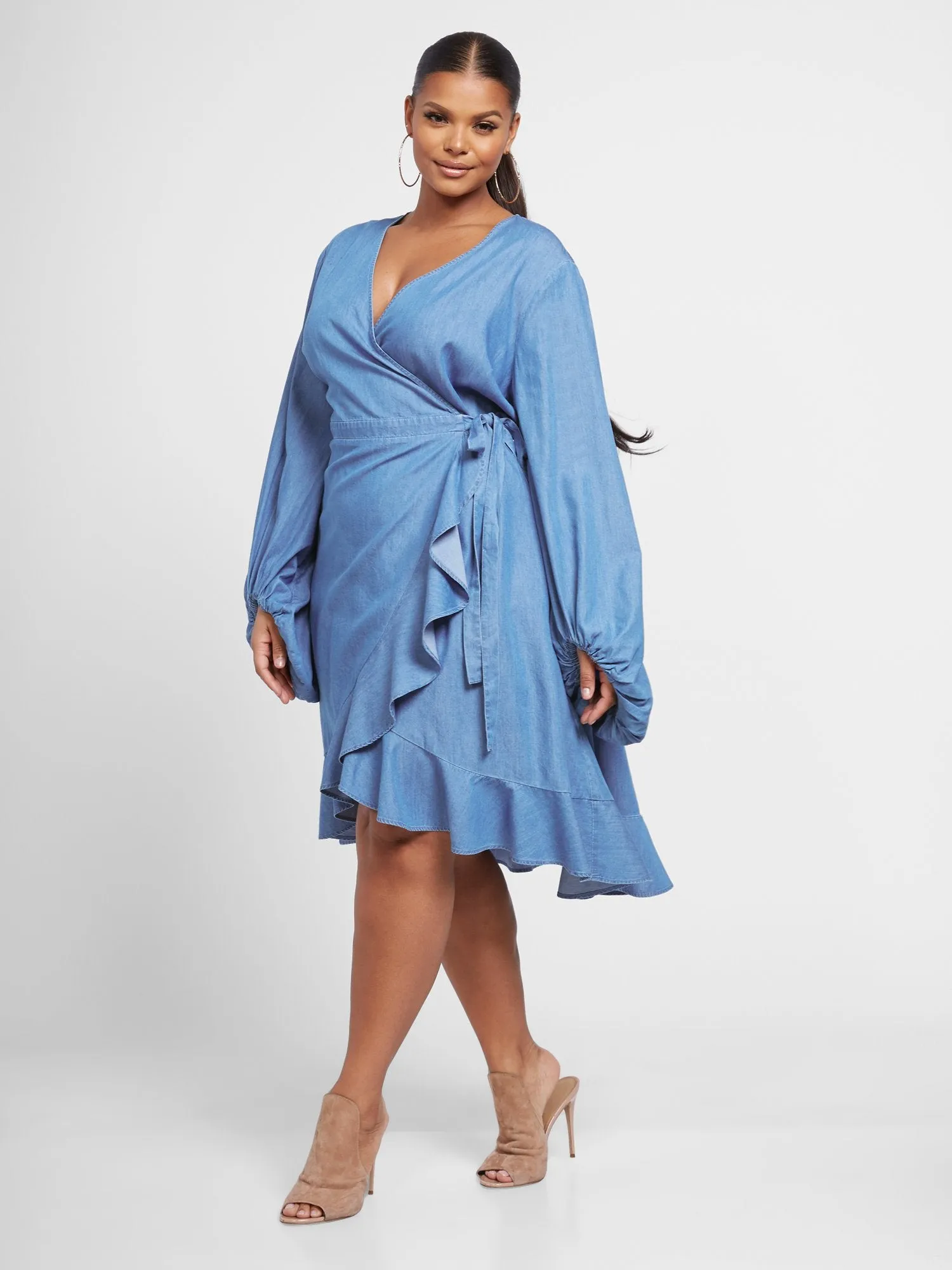 Delia Denim Wrap Dress