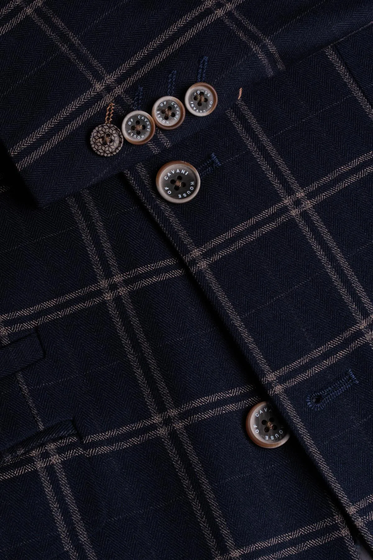 Hardy Navy Checked Blazer