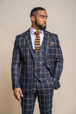 Hardy Navy Checked Blazer