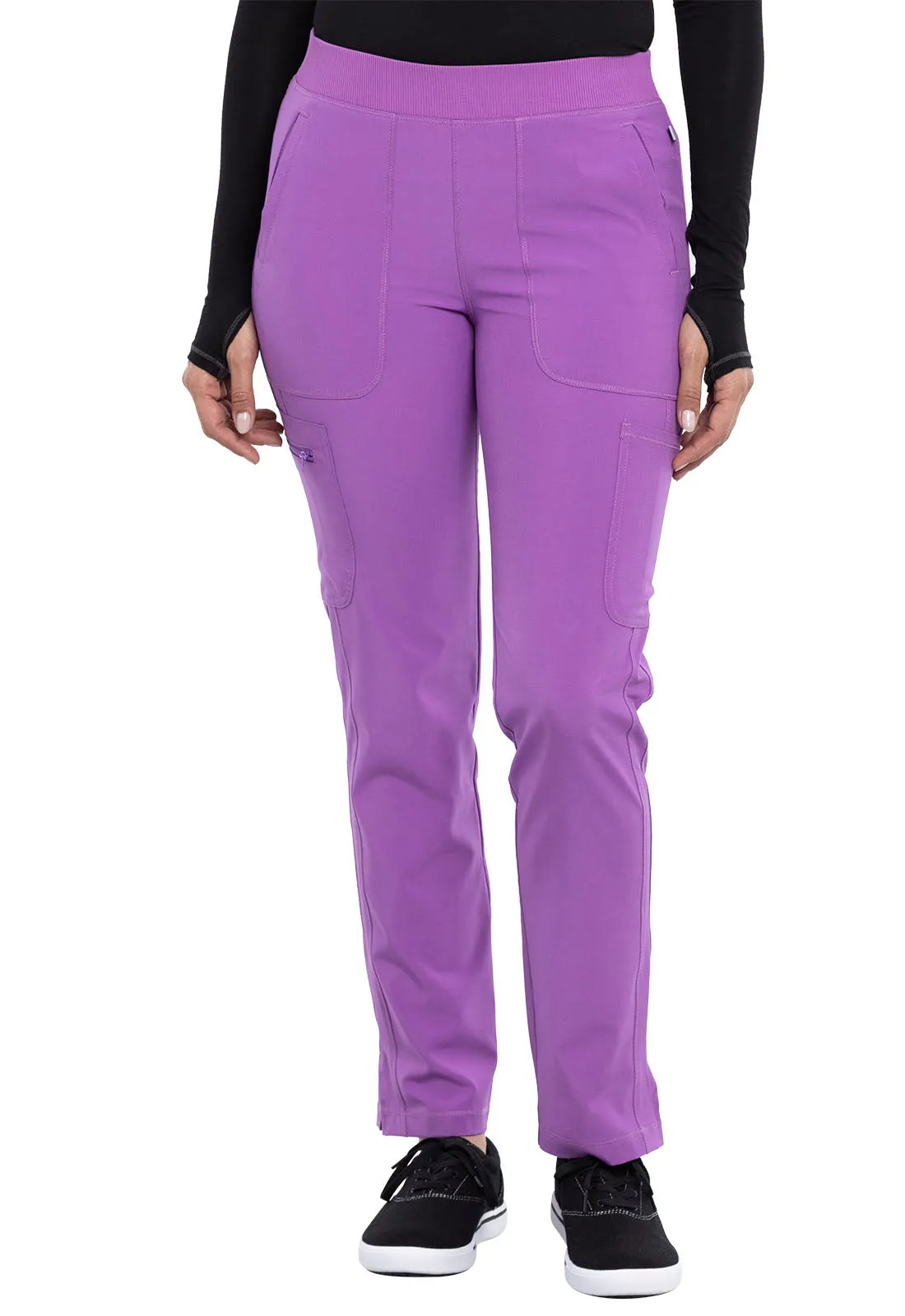 Infinity Mid Rise Tapered Leg Pull-on Pant in Purple Nitro