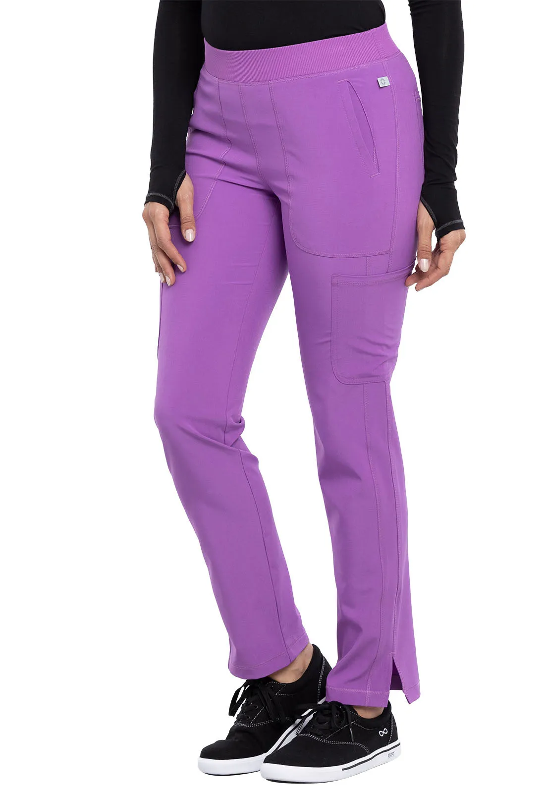 Infinity Mid Rise Tapered Leg Pull-on Pant in Purple Nitro