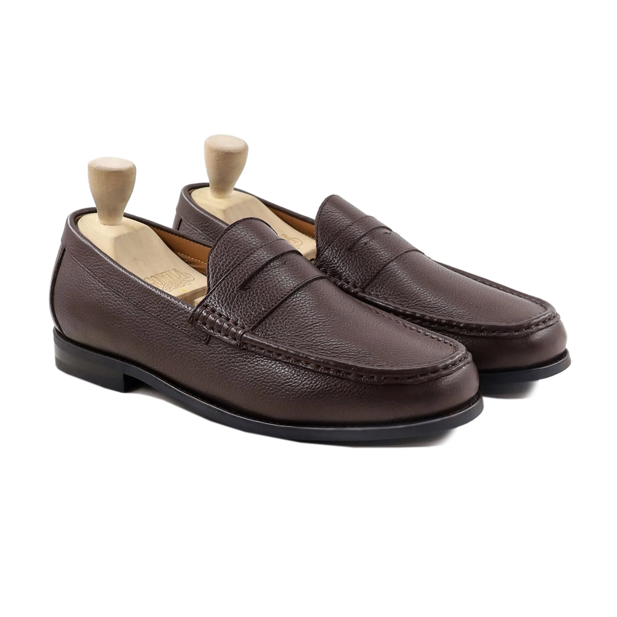 Kaprice - Men's Dark Brown Pebble Grain Leather Loafer