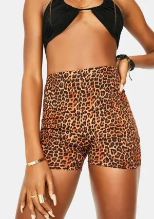 Leopard Orange Hot Pants