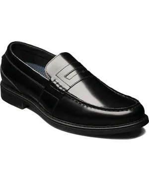 Lincoln Men's Penny Loafers moc toe Nunn Bush Black