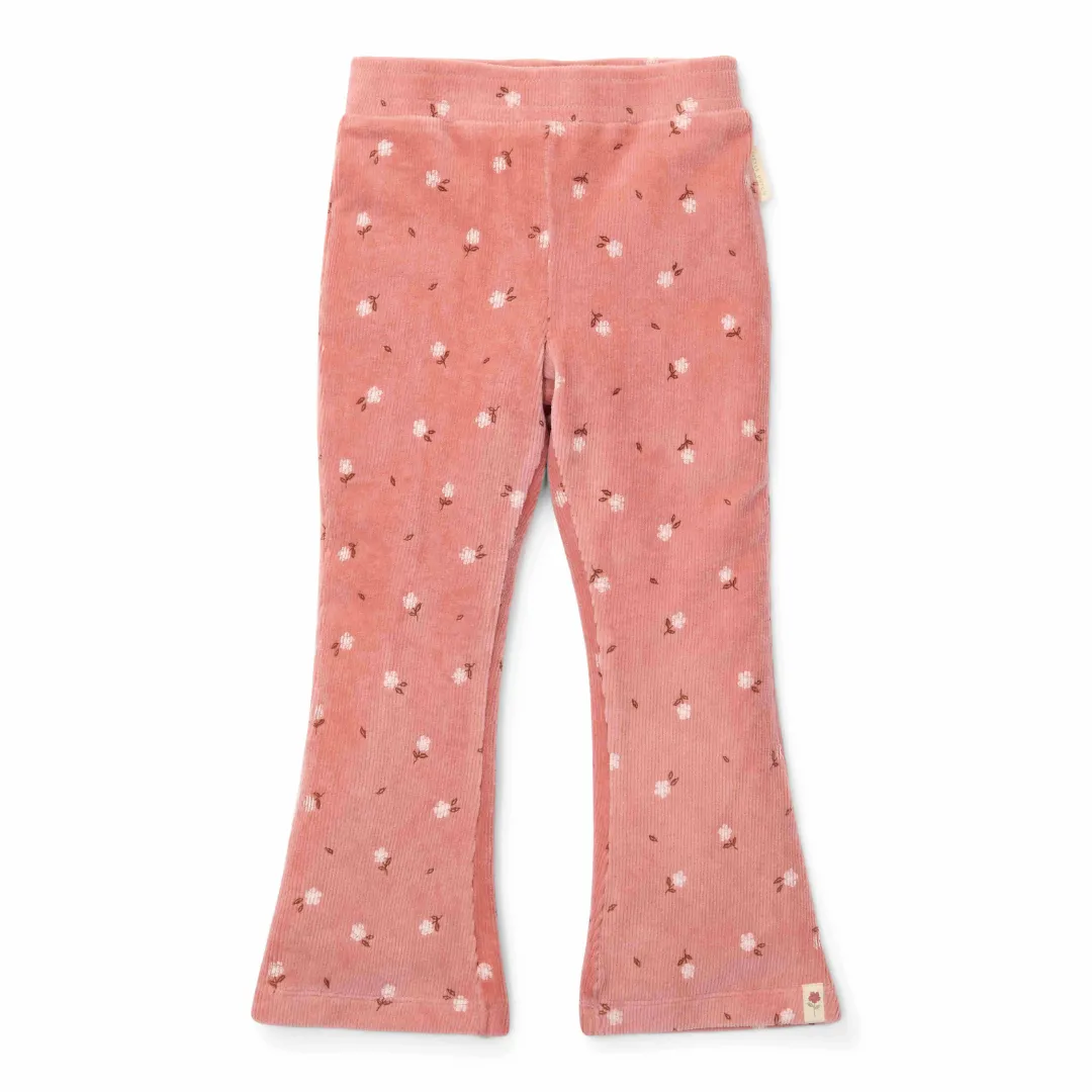 Little Dutch Kleuter Winter Flared Broek Warm Rose Flowers | Roze