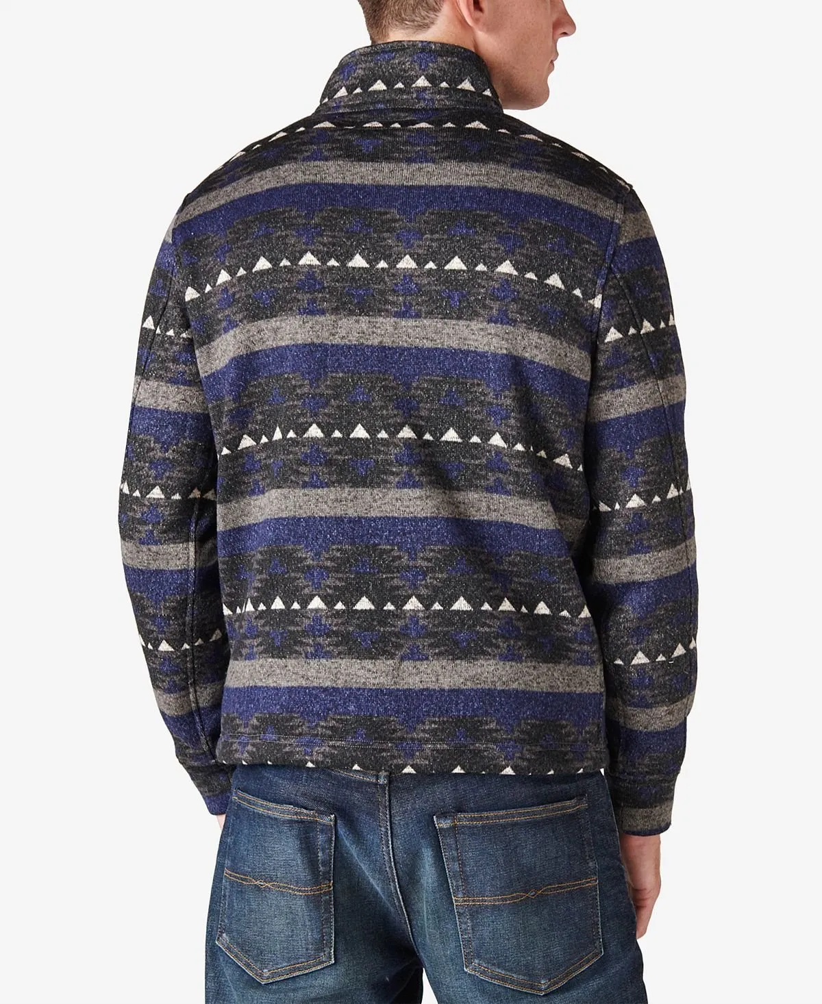 Los feliz Lucky Brand men's crew neck sweater with zip, multi