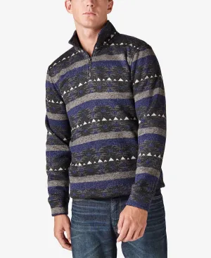 Los feliz Lucky Brand men's crew neck sweater with zip, multi