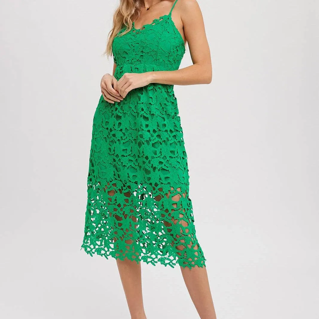 Marybeth Crochet Dress Green