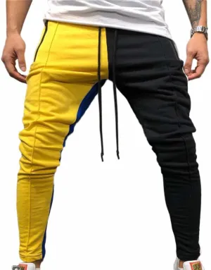 Men Embellished Blue/Black/Yellow Track Pants (Pack of 1)