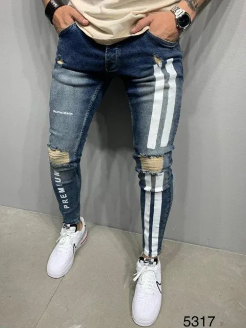 Men Stretchy Slim Fit Denim Jeans