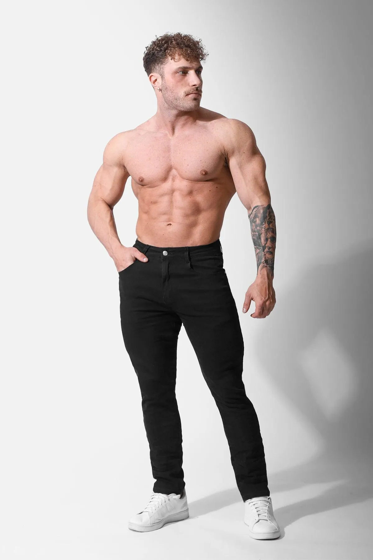 Men's Fitted Stretchy Pants - Black