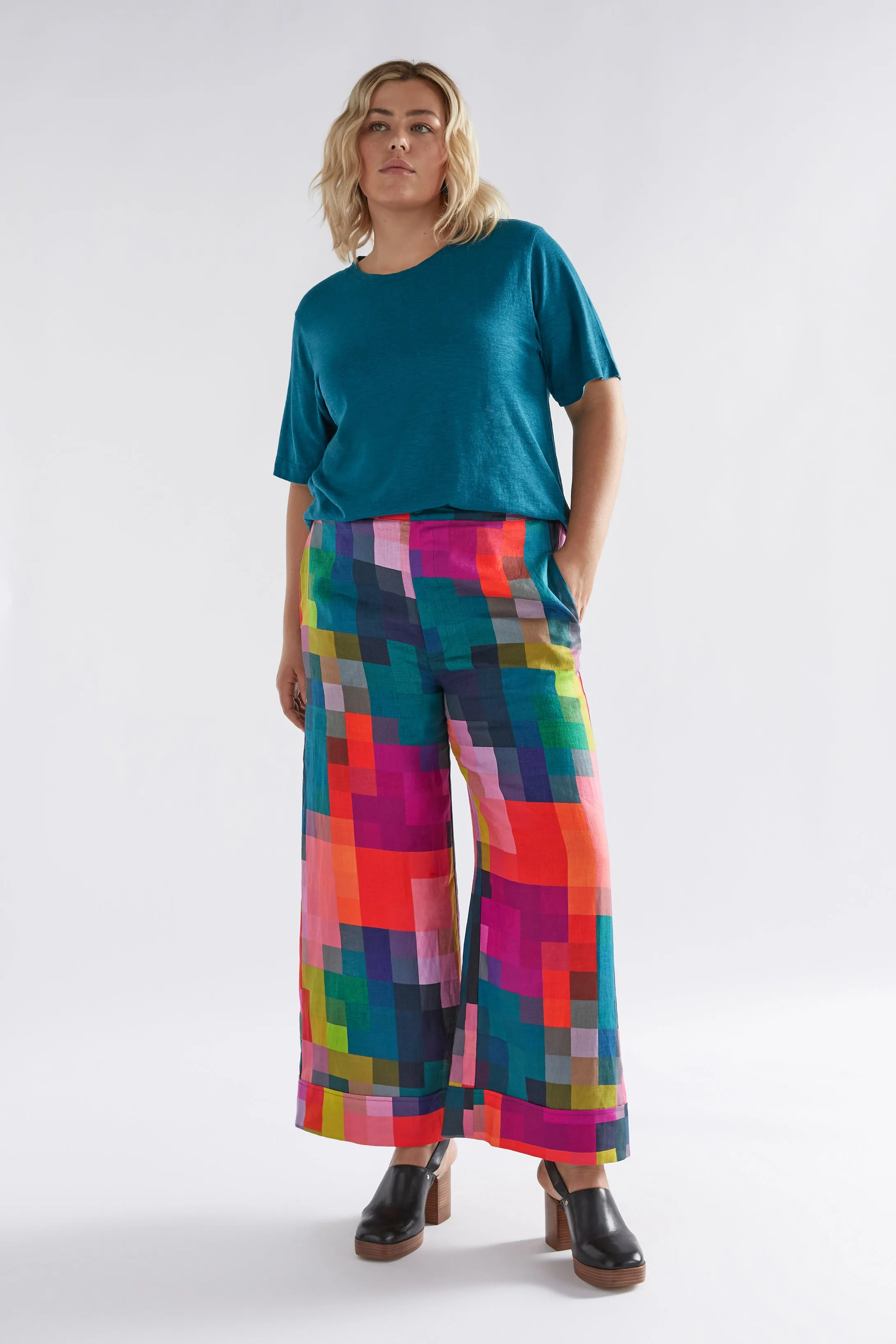 Pixel Print Pira Linen Pant