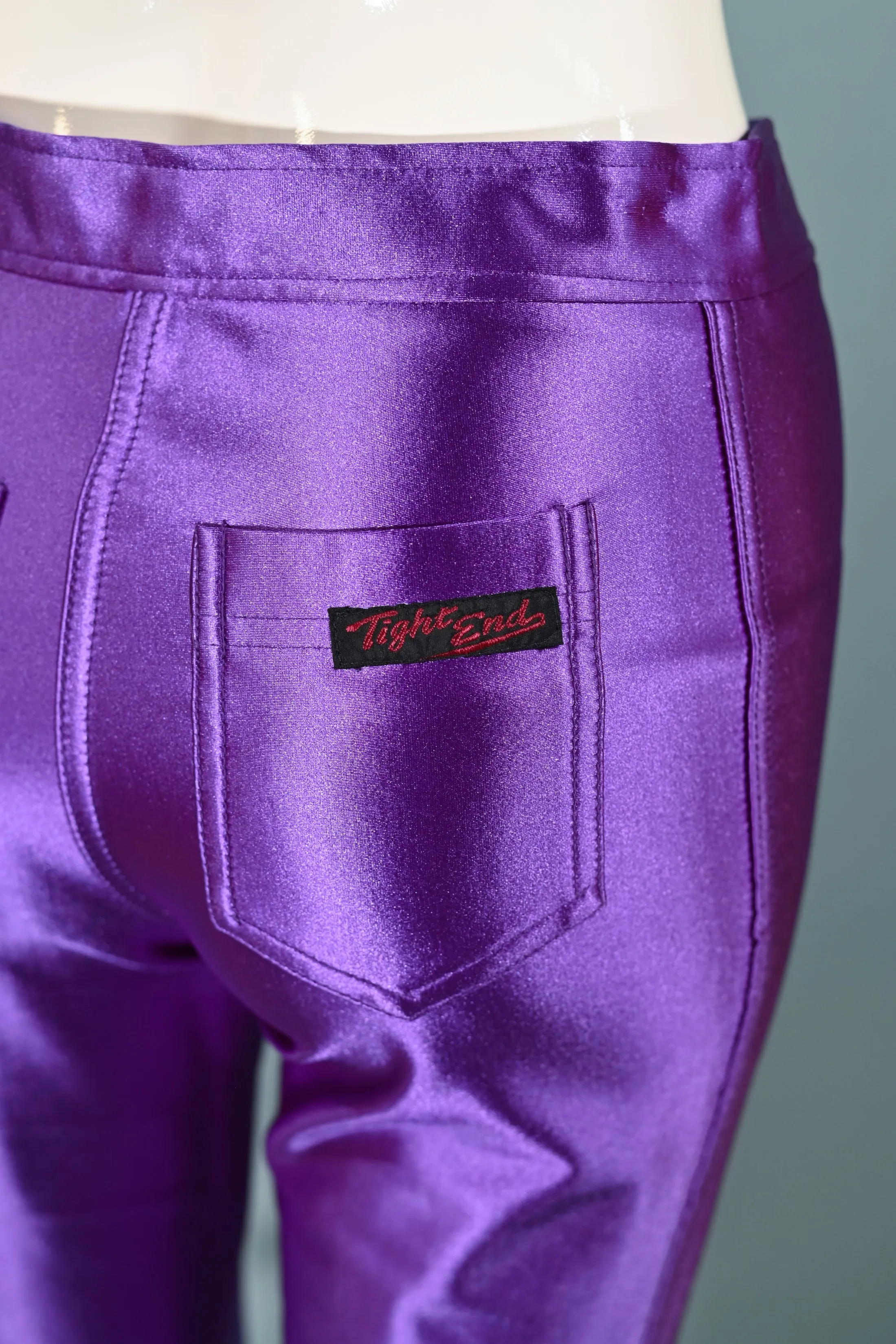 SOLD Vintage 70s Purple Spandex Disco Pants, Tight End XS