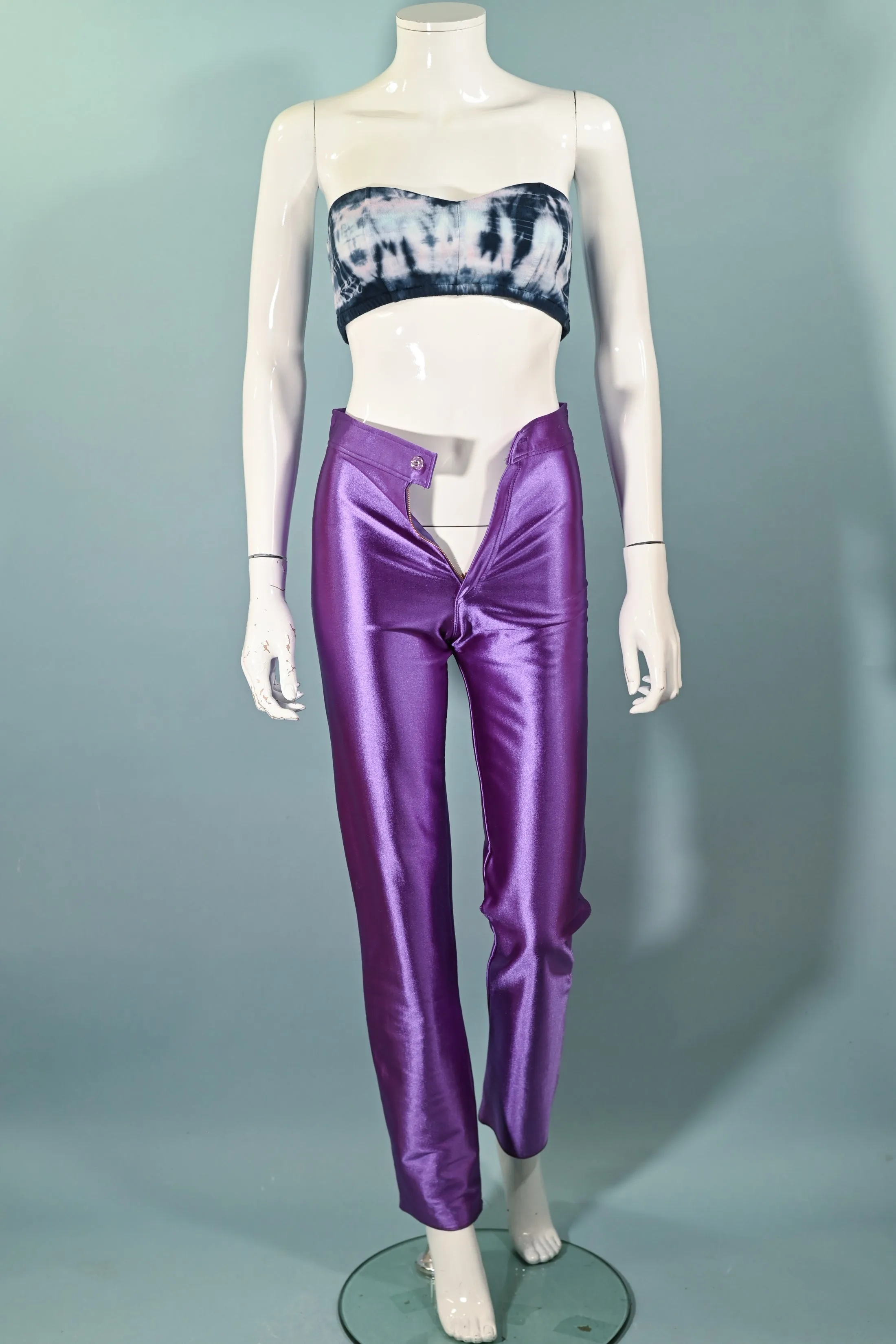 SOLD Vintage 70s Purple Spandex Disco Pants, Tight End XS