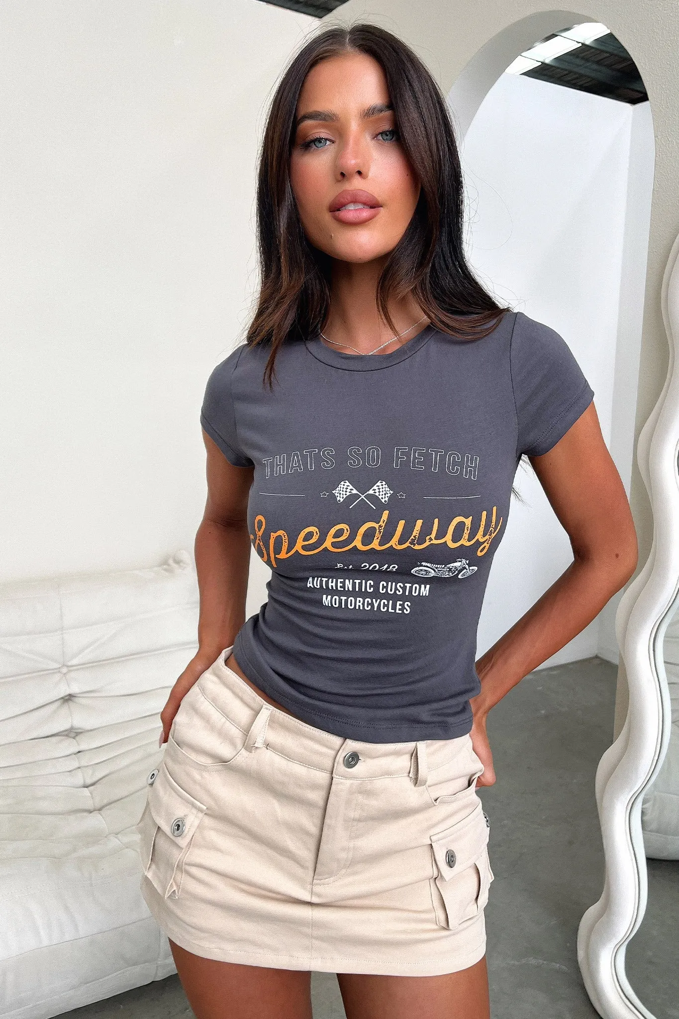 Speedway Tee - Charcoal