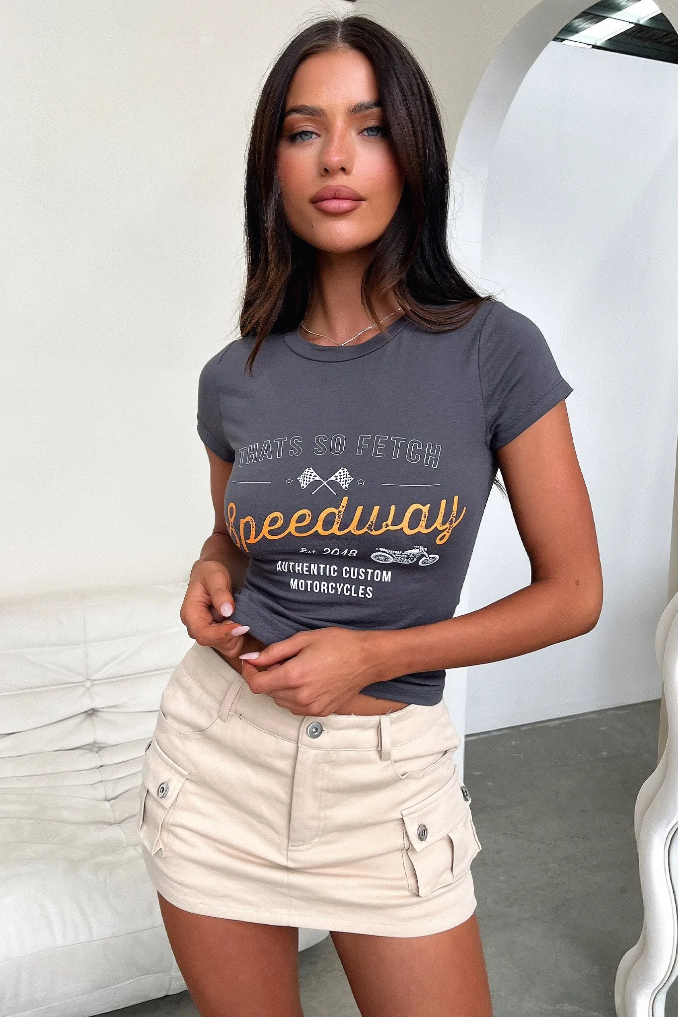 Speedway Tee - Charcoal