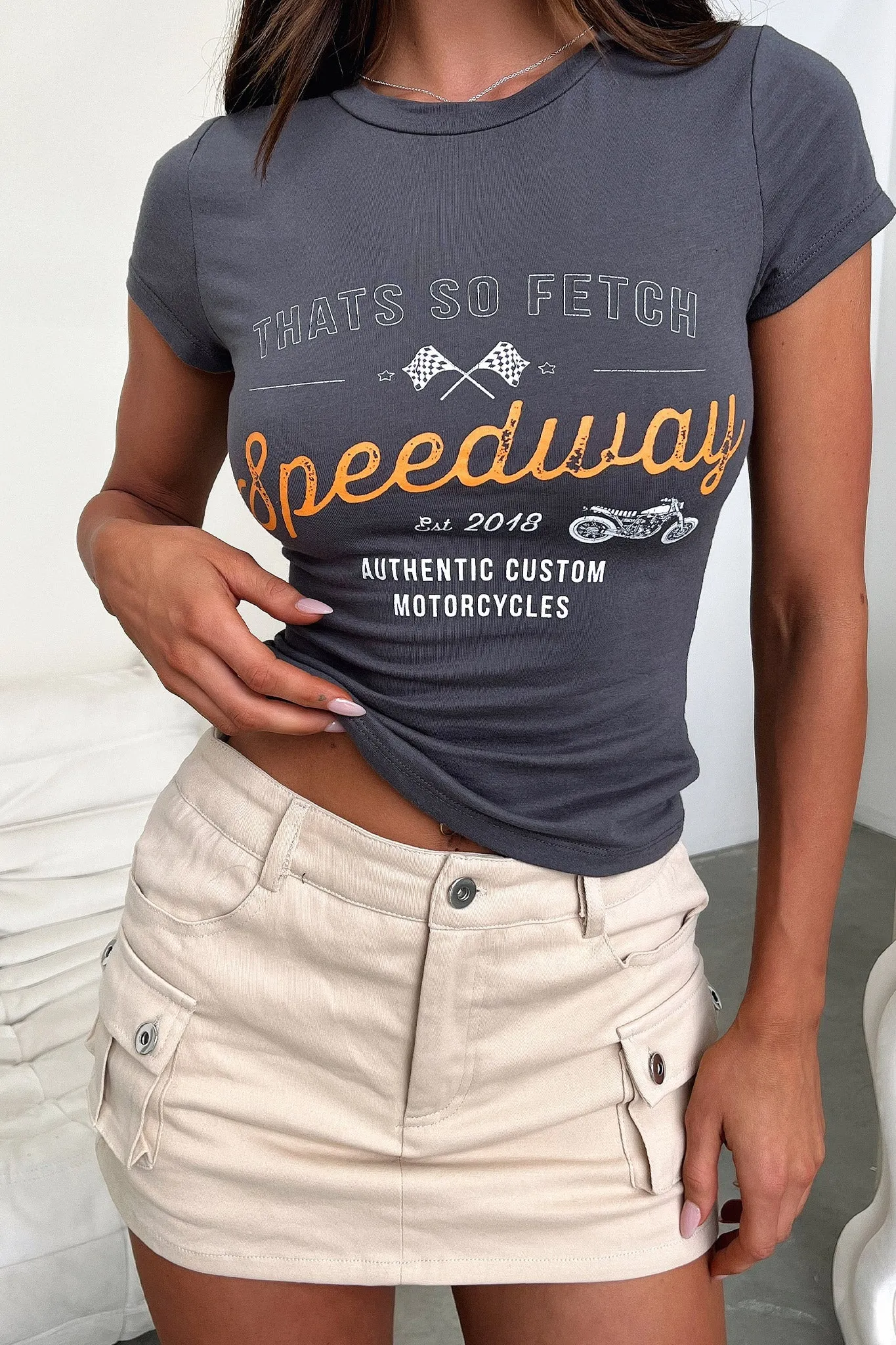 Speedway Tee - Charcoal