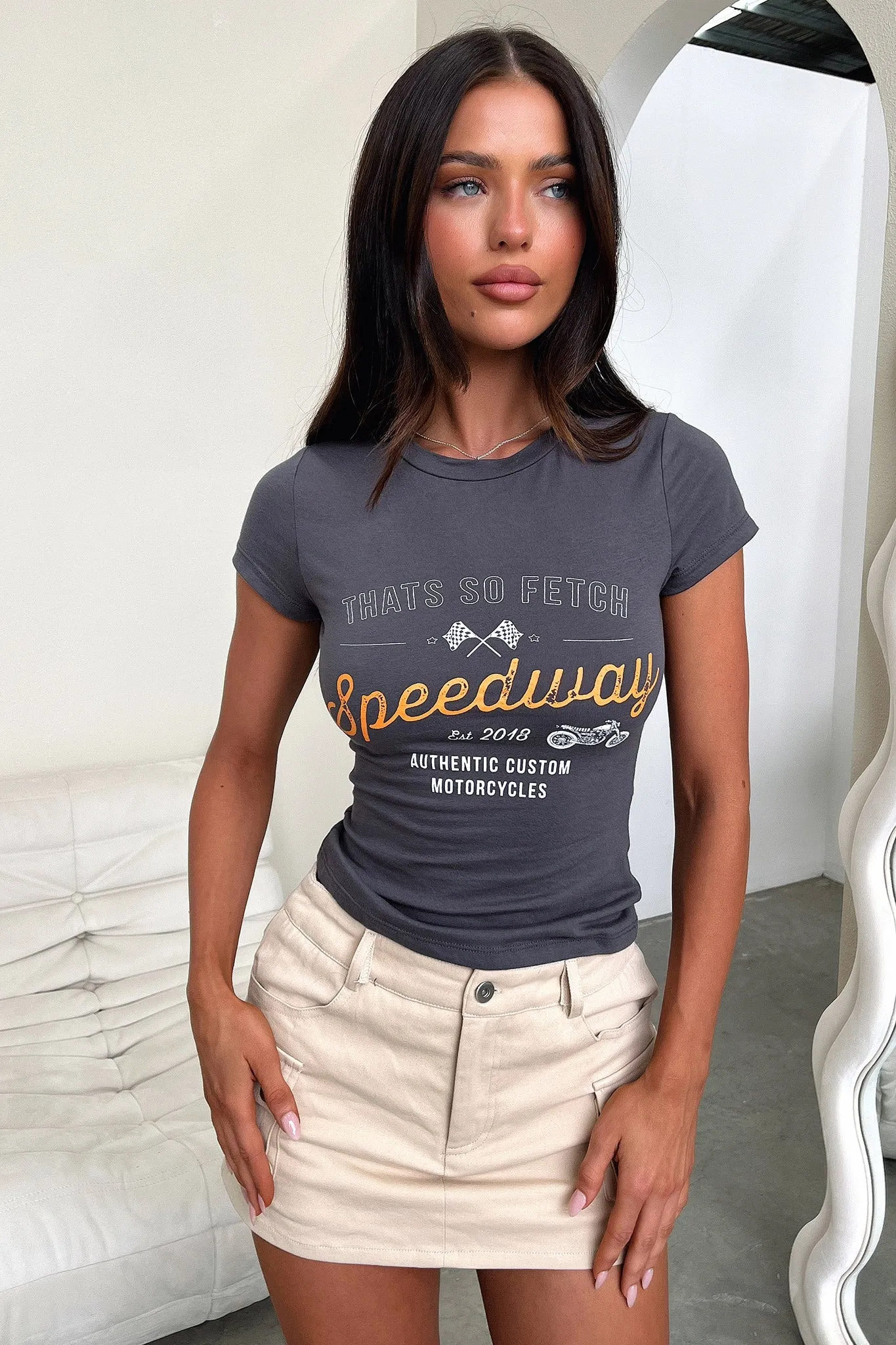 Speedway Tee - Charcoal