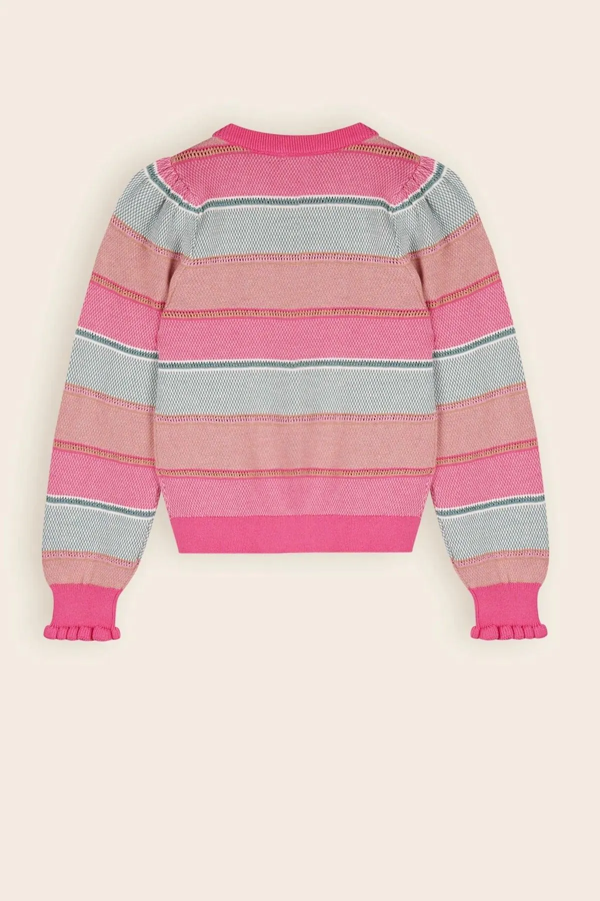 Tween Sweaters | Kamelie Knitted Striped Sweater Pink | Nono